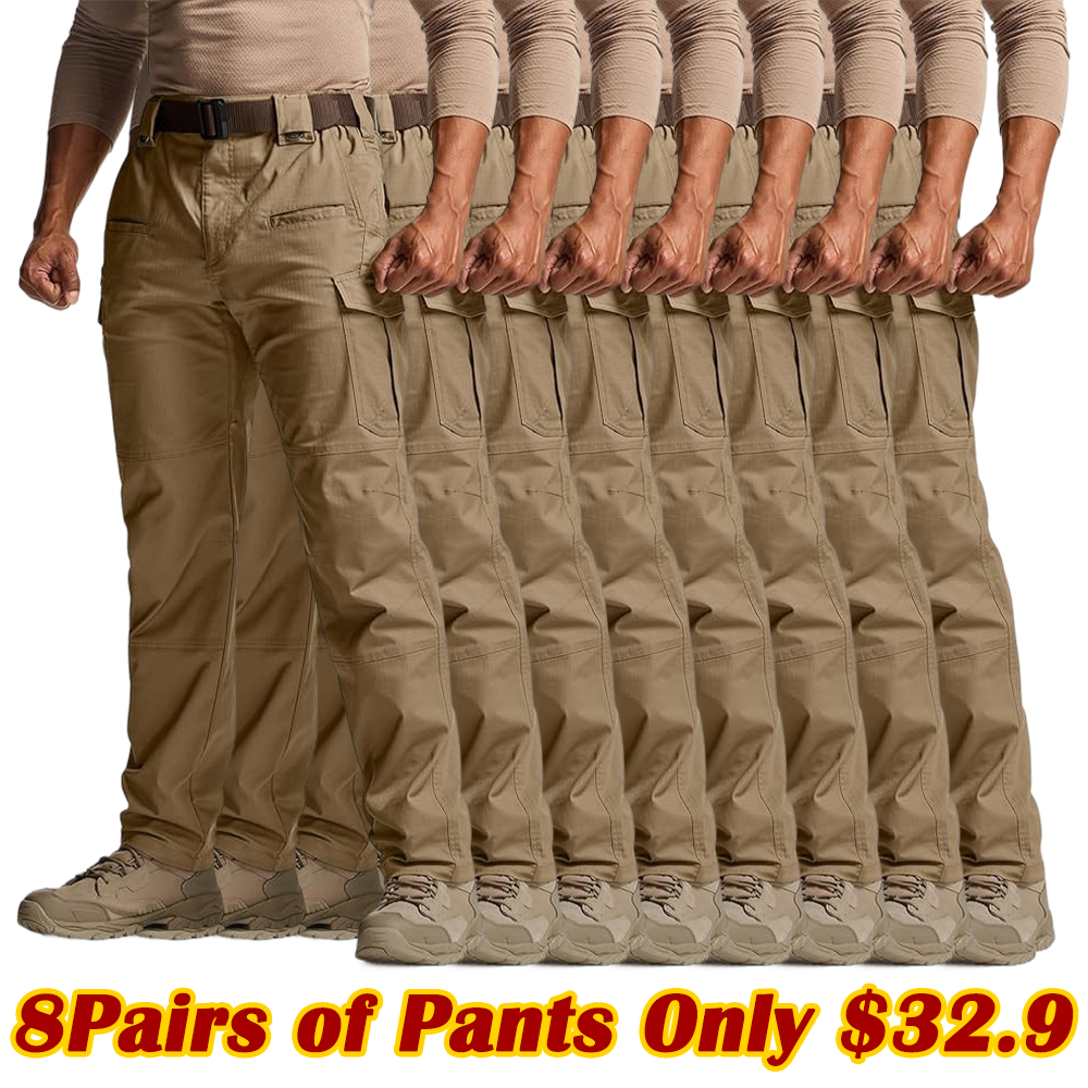 ⚡Last Day Clearance -Men's Flex Stretch Tactical Pants, Water Resistant Ripstop Cargo Pants