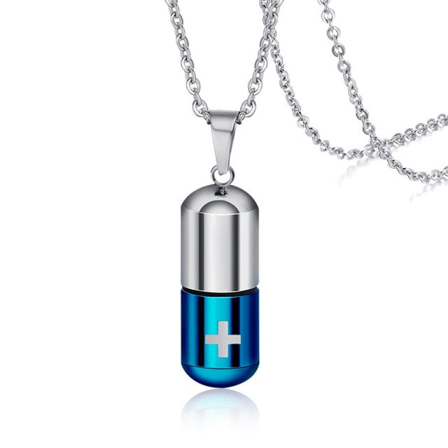 Hollow Pill Case Necklace