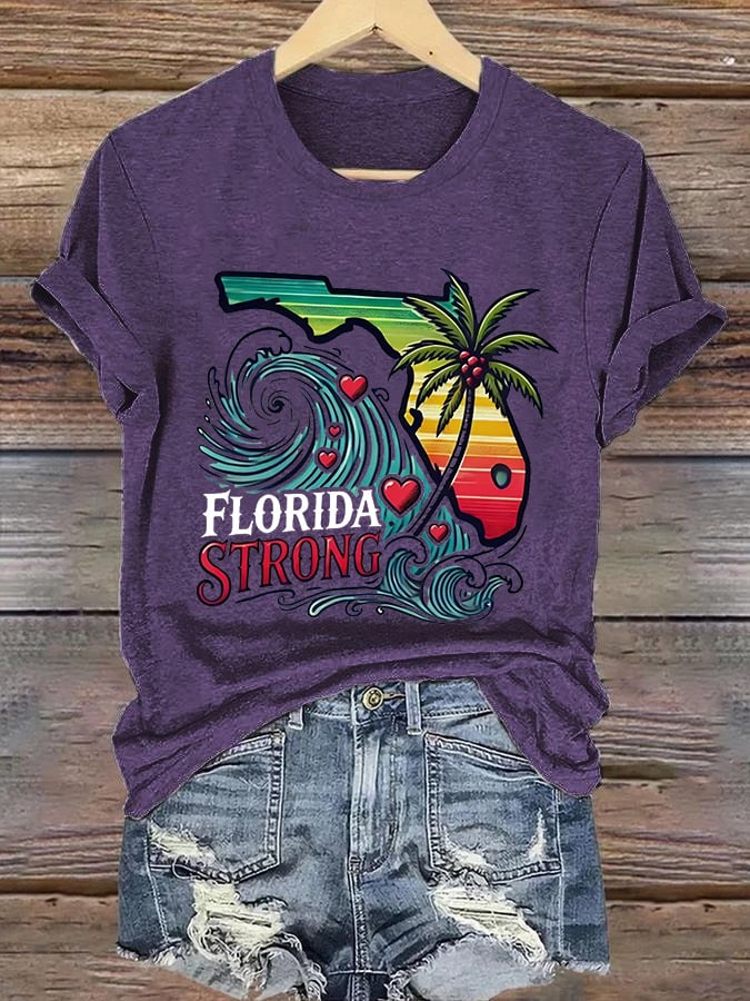 Women's Florida Strong Printed Crew Neck T-Shirt