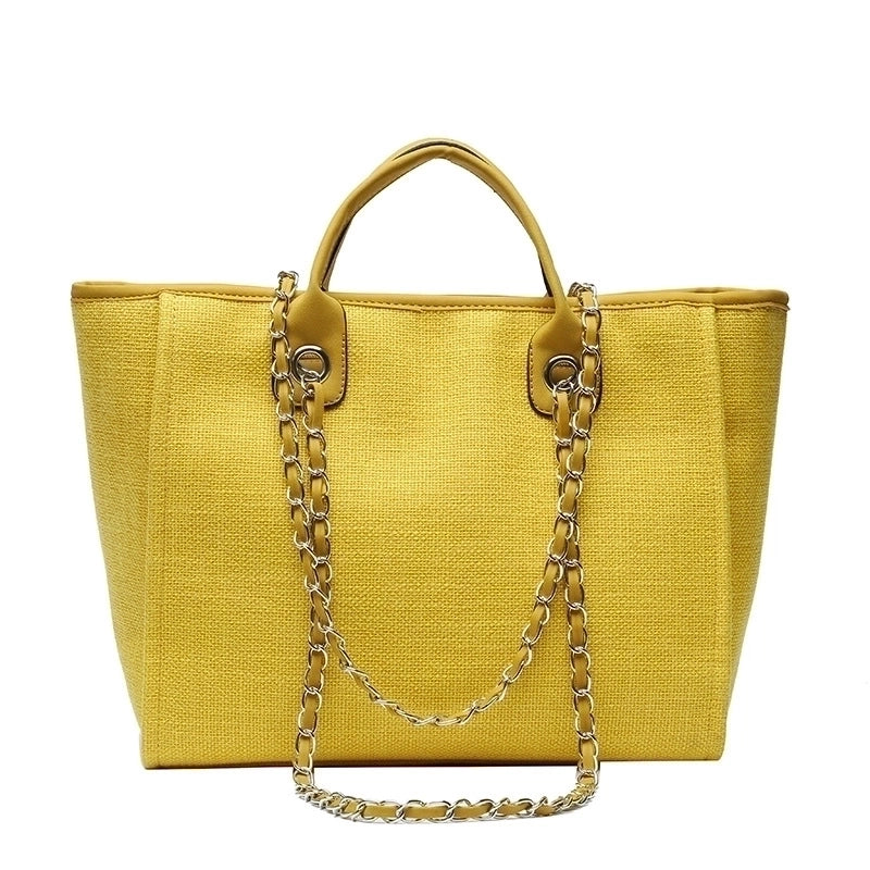 Women'S Large Canvas Solid Color Streetwear Square Zipper Tote Bag