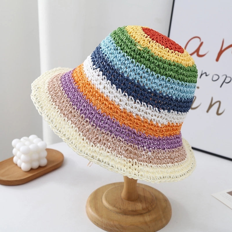 Women's Pastoral Multicolor Wide Eaves Bucket Hat