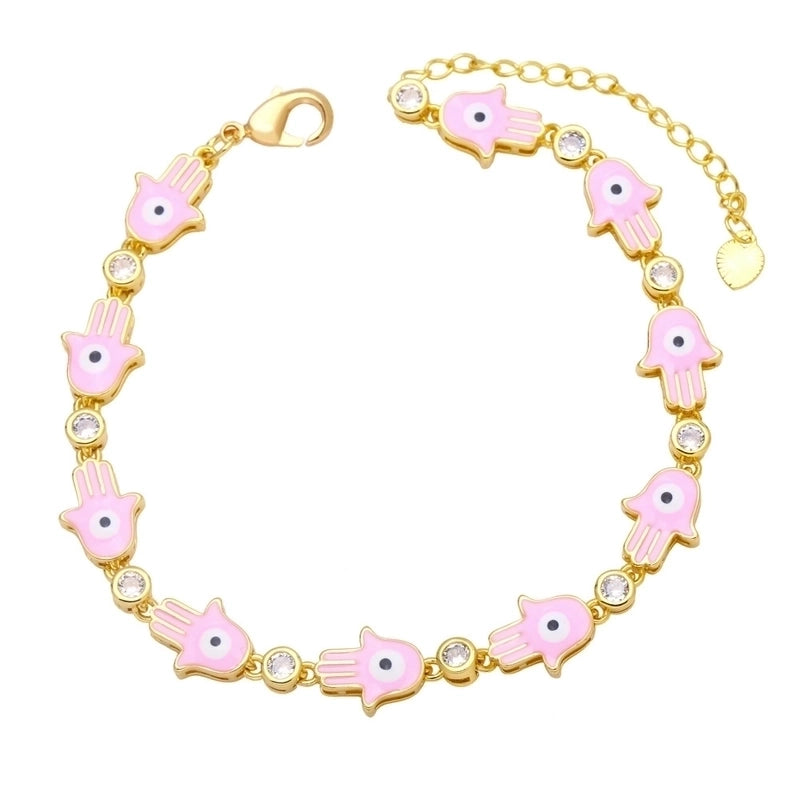 Copper Patchwork Stoving Varnish Geometric Zircon Copper Bracelets