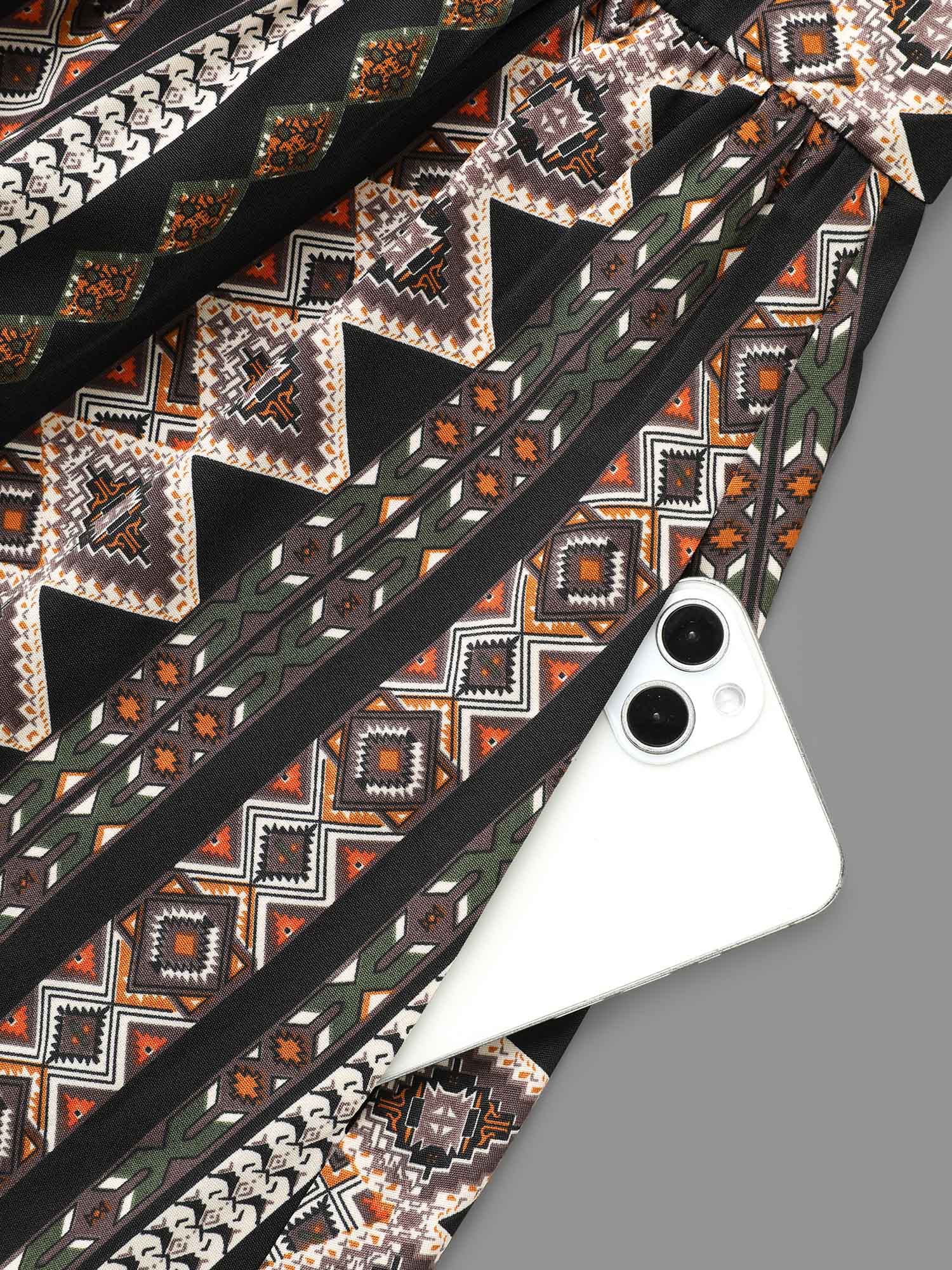 Bandana Lantern Sleeve Ruffle Hem Dress