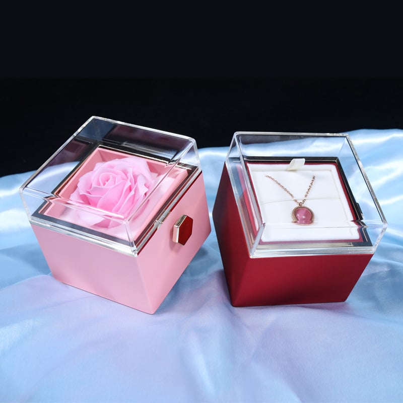 🌹Romantic Rose Gift Box– Eternal Rose Box & Heart to Heart Necklace