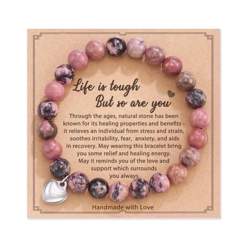 2 Pieces Retro Geometric Natural Stone Handmade Bracelets
