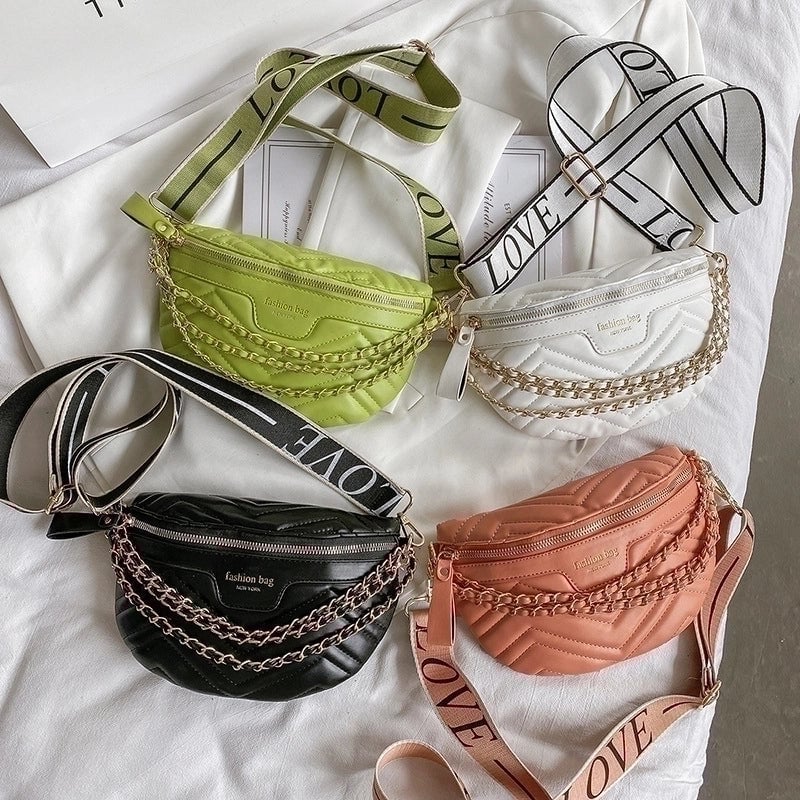 Women's Streetwear Solid Color Pu Leather Waist Bags