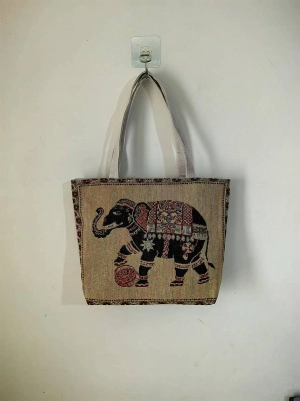 Women's Canvas Owl Classic Style Sewing Thread Square Open Tote Bag
