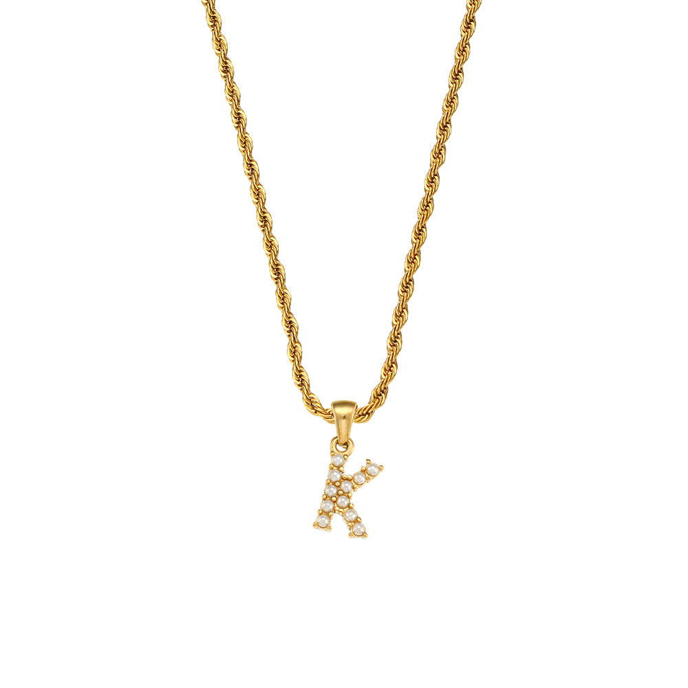 Fashion Letter Geometric Stainless Steel 18K Gold Plated Necklaces