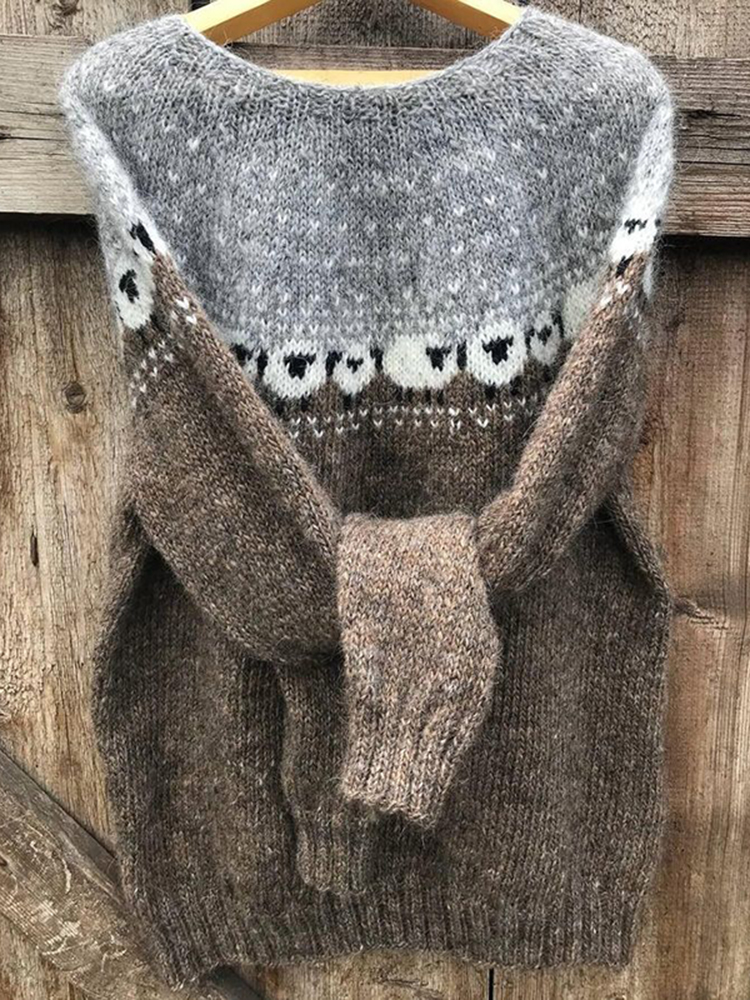 Vintage Sheep Jacquard Cozy Sweater