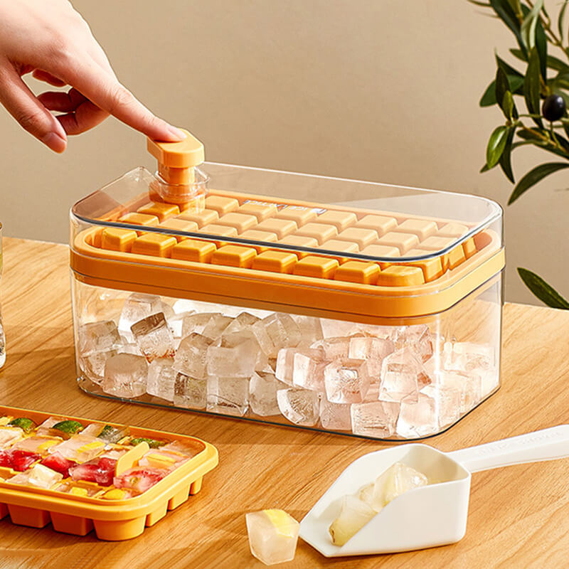 Food Grade Button Type Ice Mold and Ice Storage Box(Comes with an ice shovel)