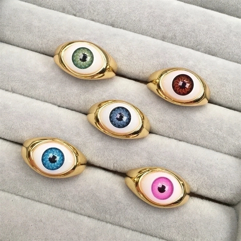 Plastic Copper Geometric No Inlaid Rings