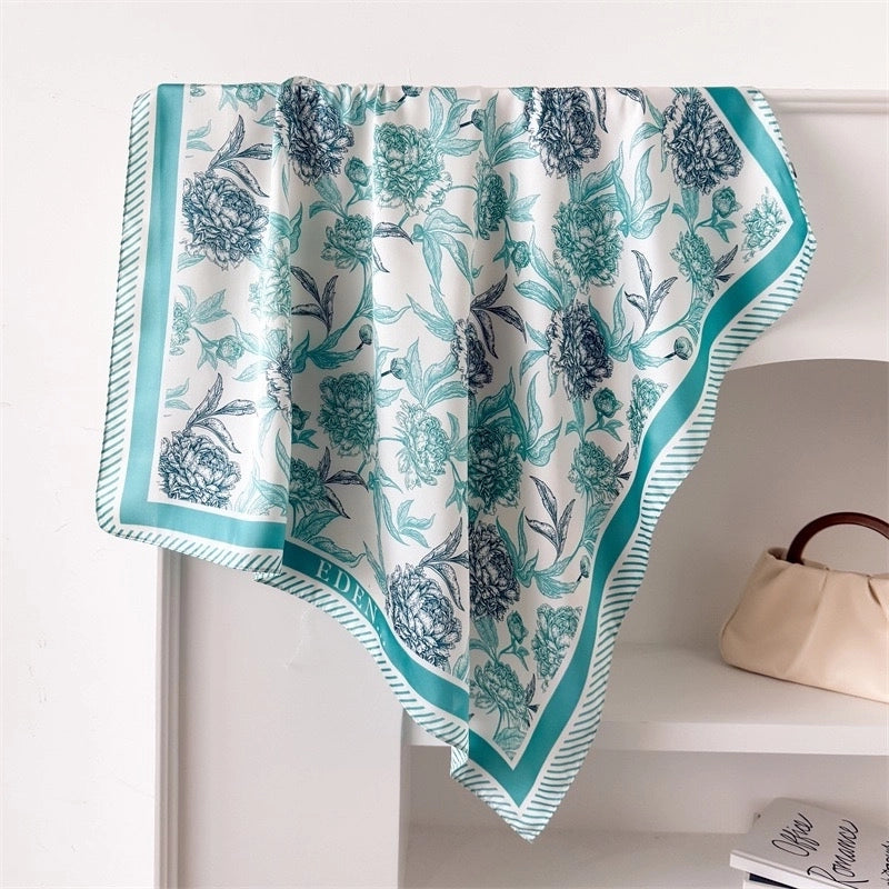 Women's Casual Vacation Lemon Flower Satin Printing And Dyeing Printing Dyeing Silk Scarf