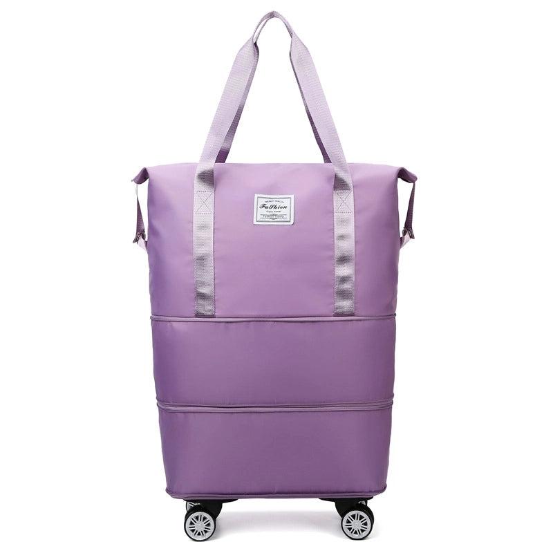 Travel Bag Large Capacity Universal Wheel Student Business Trip Waiting Storage Bag Waterproof Wet And Dry Separation Expandable Luggage Bag