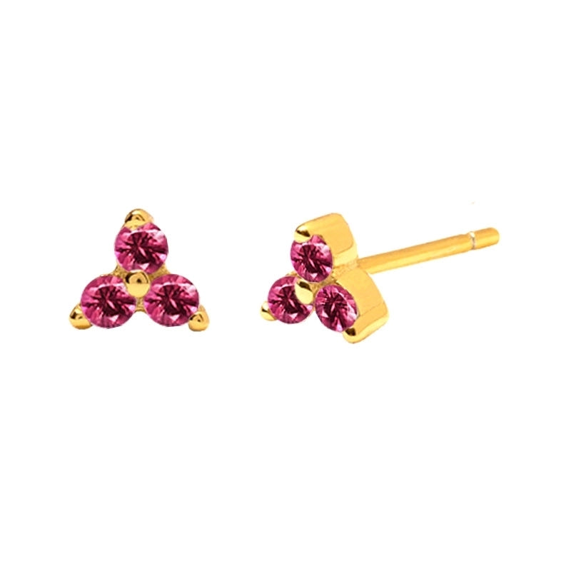 Minimalist Leaf Square Water Droplets Copper Ear Studs Plating Inlay Zircon Copper Earrings