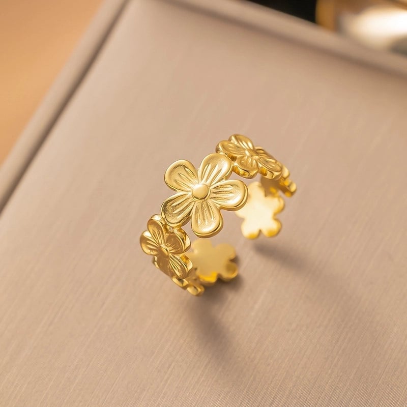 Sweet Bow Knot Titanium Steel Plating Rings