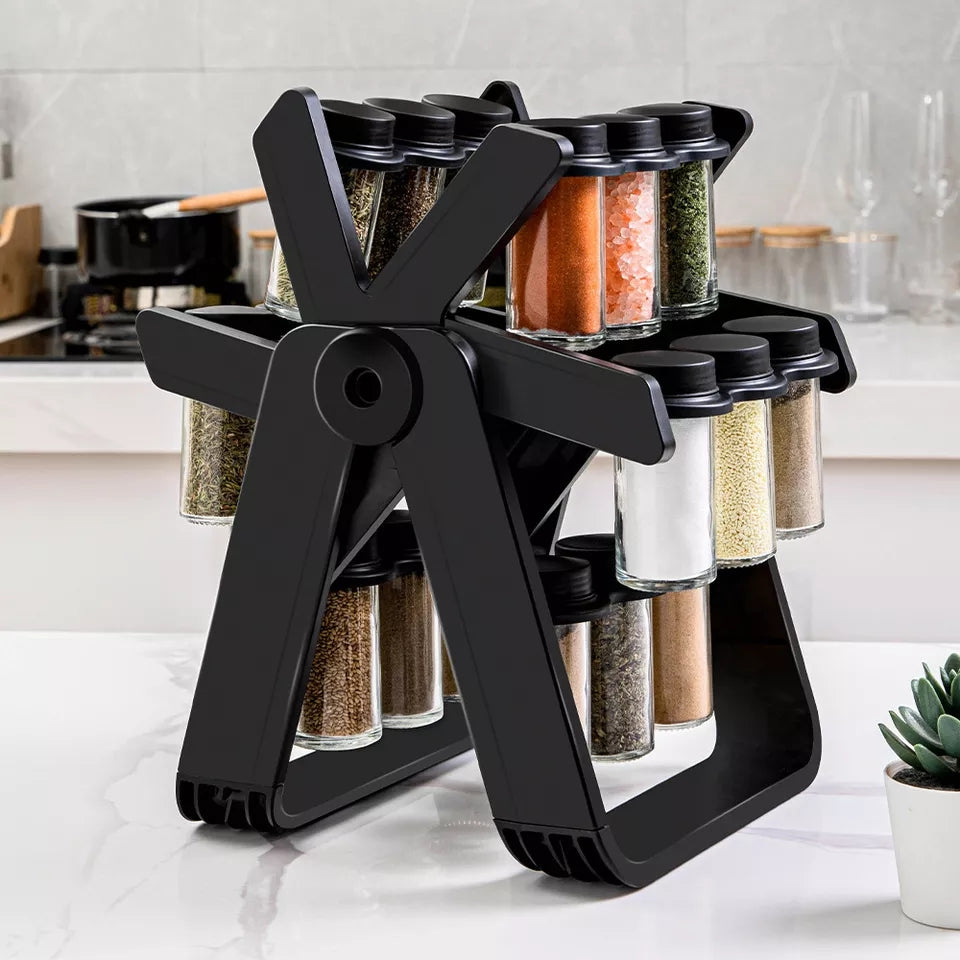 18IN1 ROTATING FERRIS WHEEL GLASS SPICE RACK