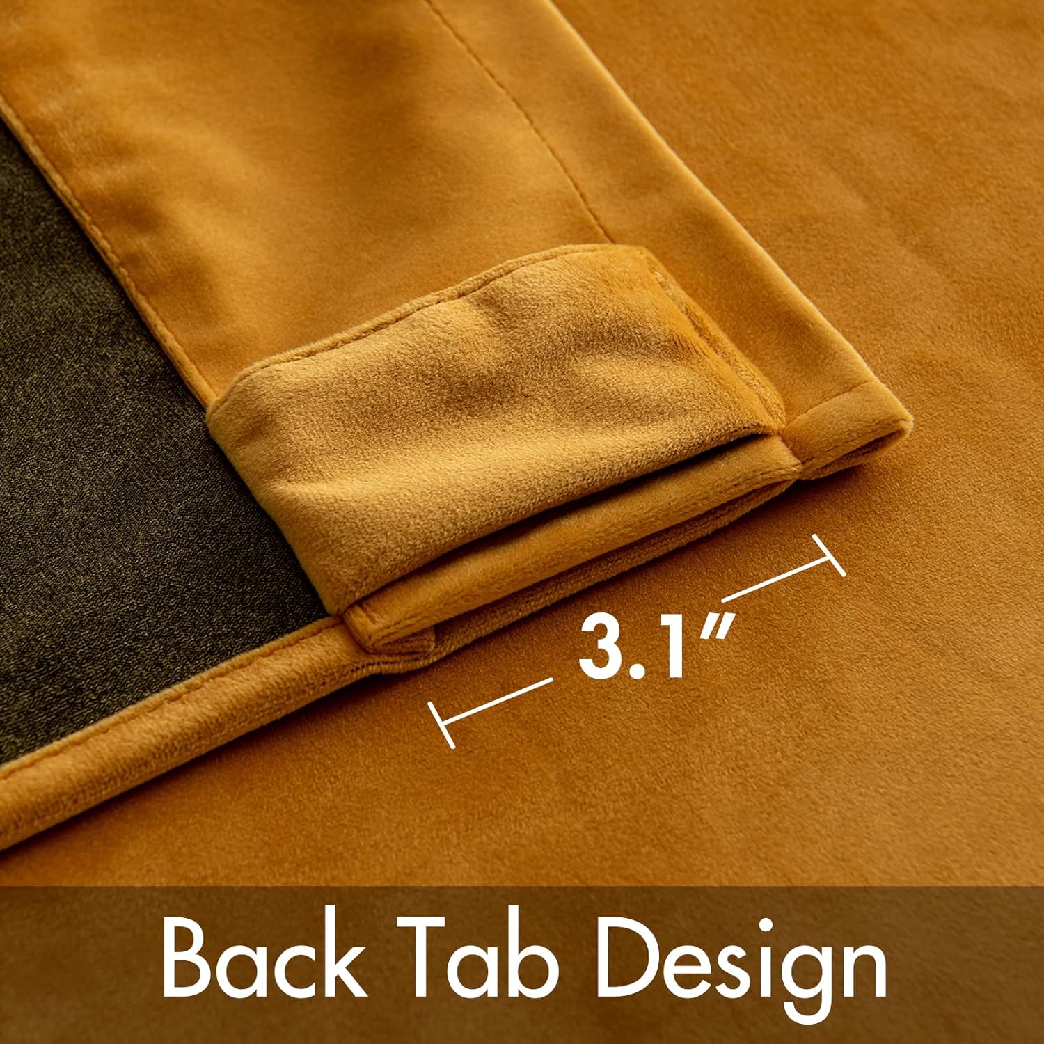 Ochre-Velvet Window Curtains (Ultra Soft)