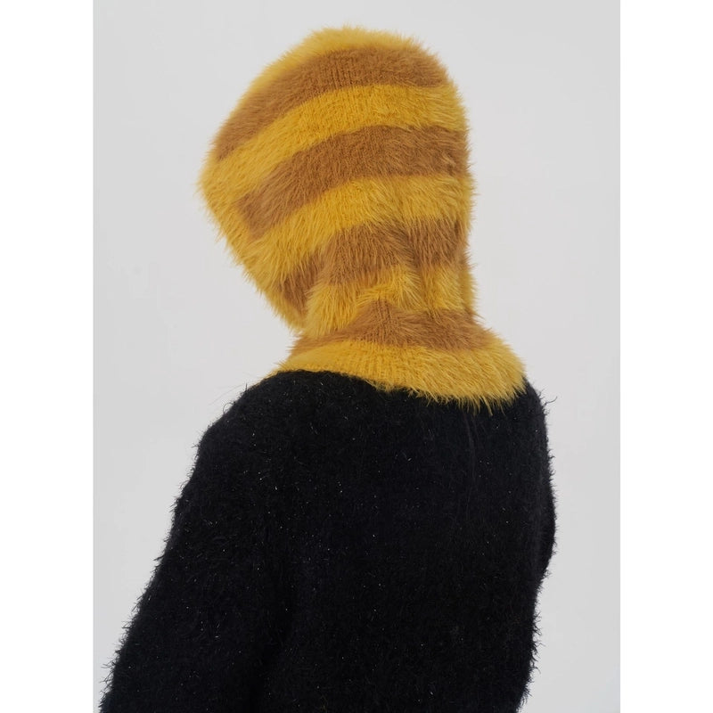 Women's Casual Stripe Eaveless Wool Cap