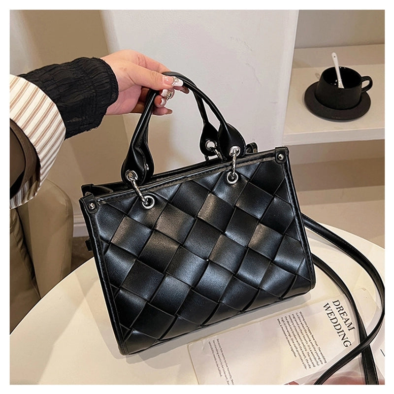 Women's Medium Pu Leather Solid Color Streetwear Zipper Handbag