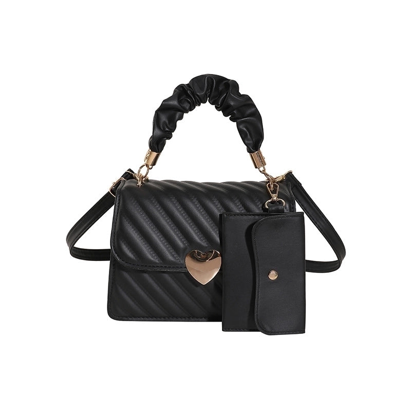 Women's Medium Pu Leather Solid Color Streetwear Magnetic Buckle Crossbody Bag