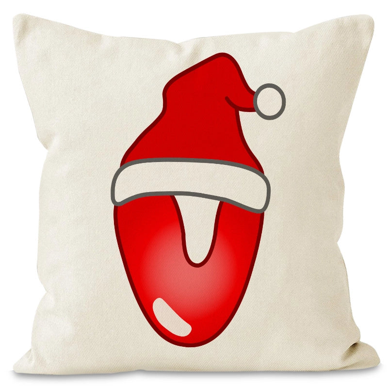 Christmas  Cute Modern Style Christmas Hat Letter Linen Polyester Pillow Cases Couch & Sofa Decor