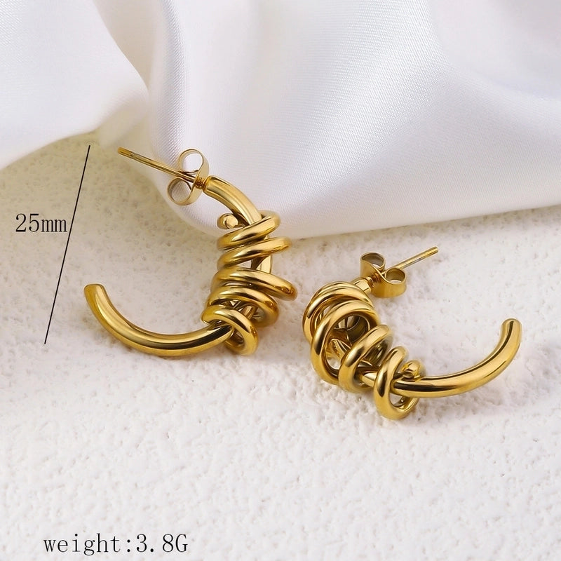 12 Pieces Minimalist Commute Geometric Heart Shape Plating Titanium Steel Drop Earrings Earrings Ear Studs