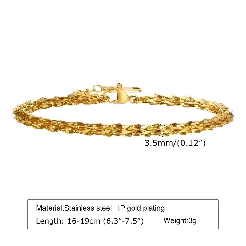 IG Style Casual Minimalist Geometric 201 Stainless Steel 18K Gold Plated Bracelets In Bulk
