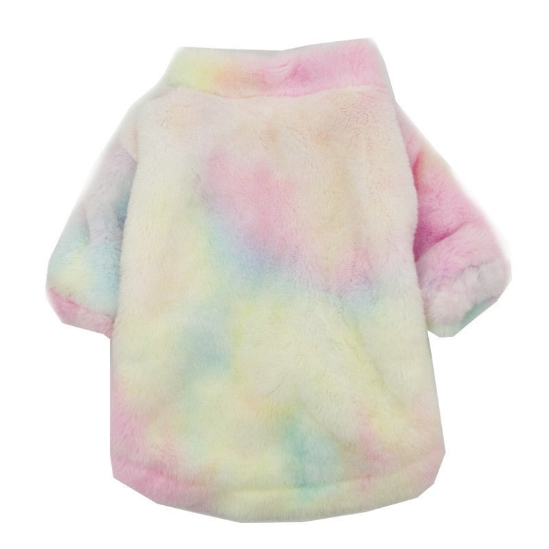 Rainbow Dog Fur Coat