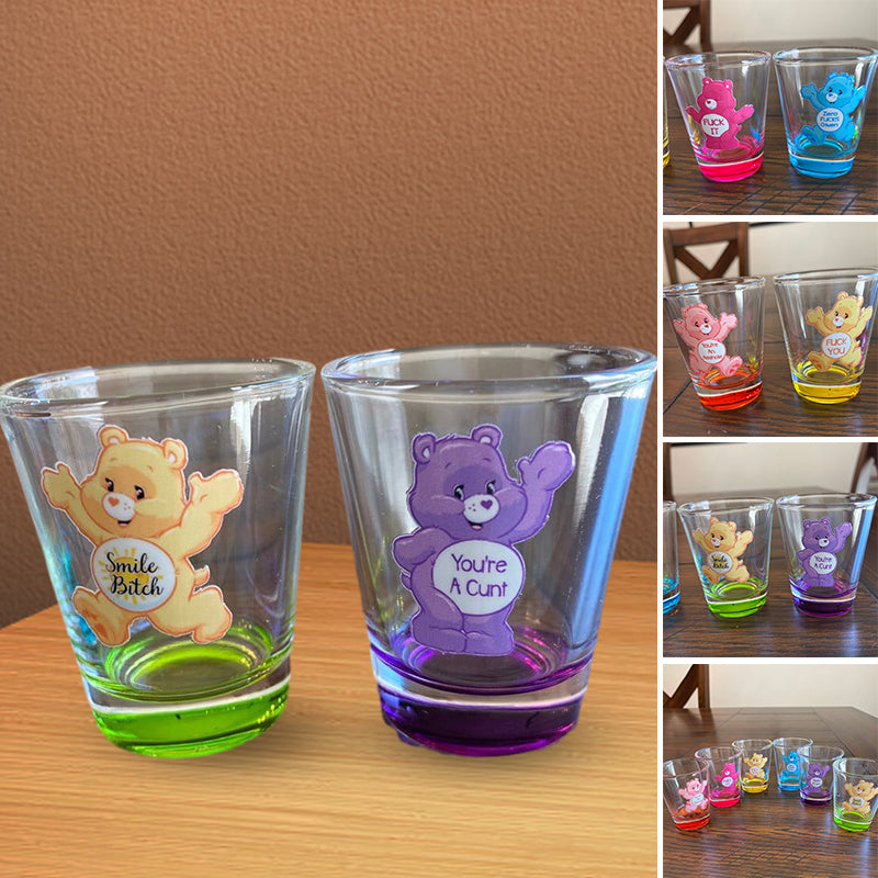 Swear Bears Shot Glasses. 6 Pieces