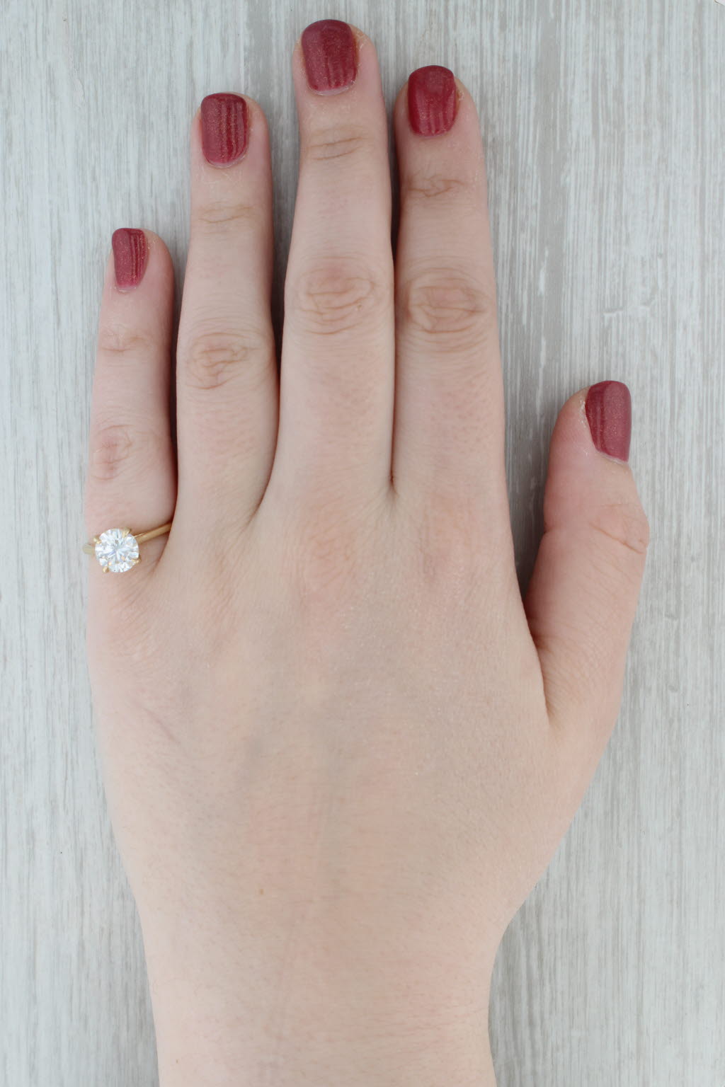 2ct Round Brilliant Solitaire Diamond Engagement Ring 14k Gold Size 6.25 GIA