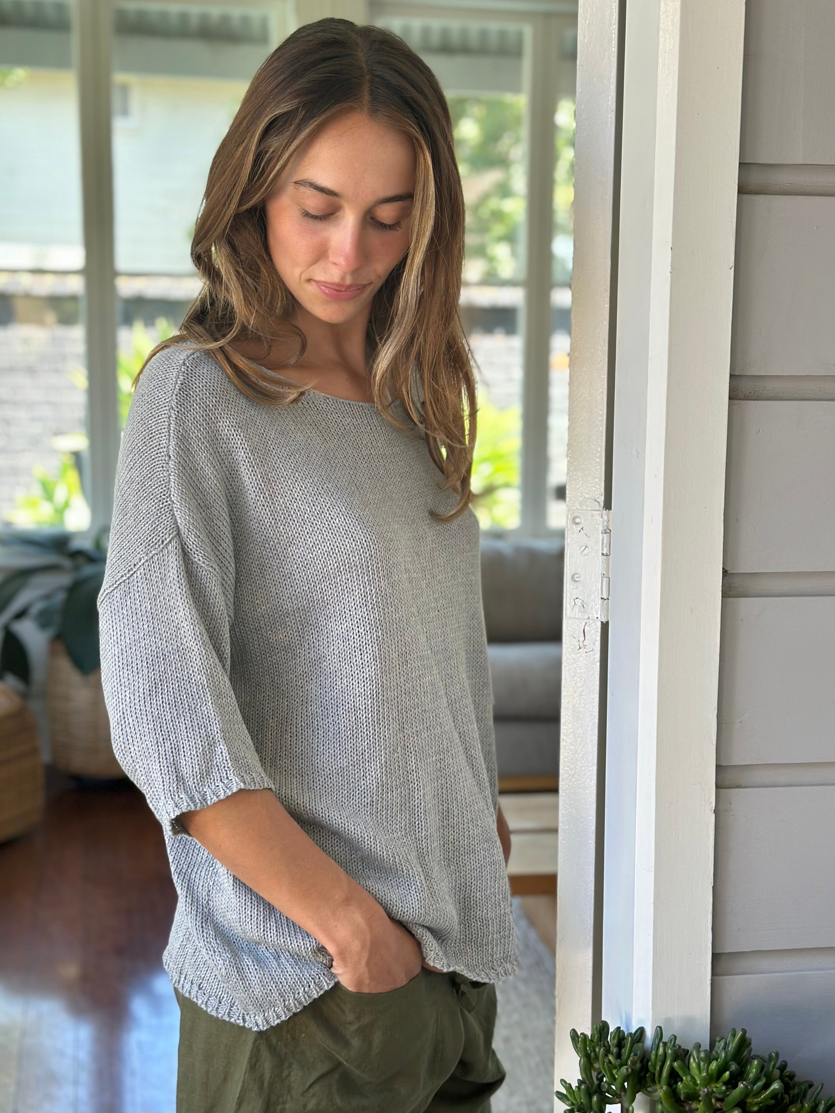 top - pebble cotton knit