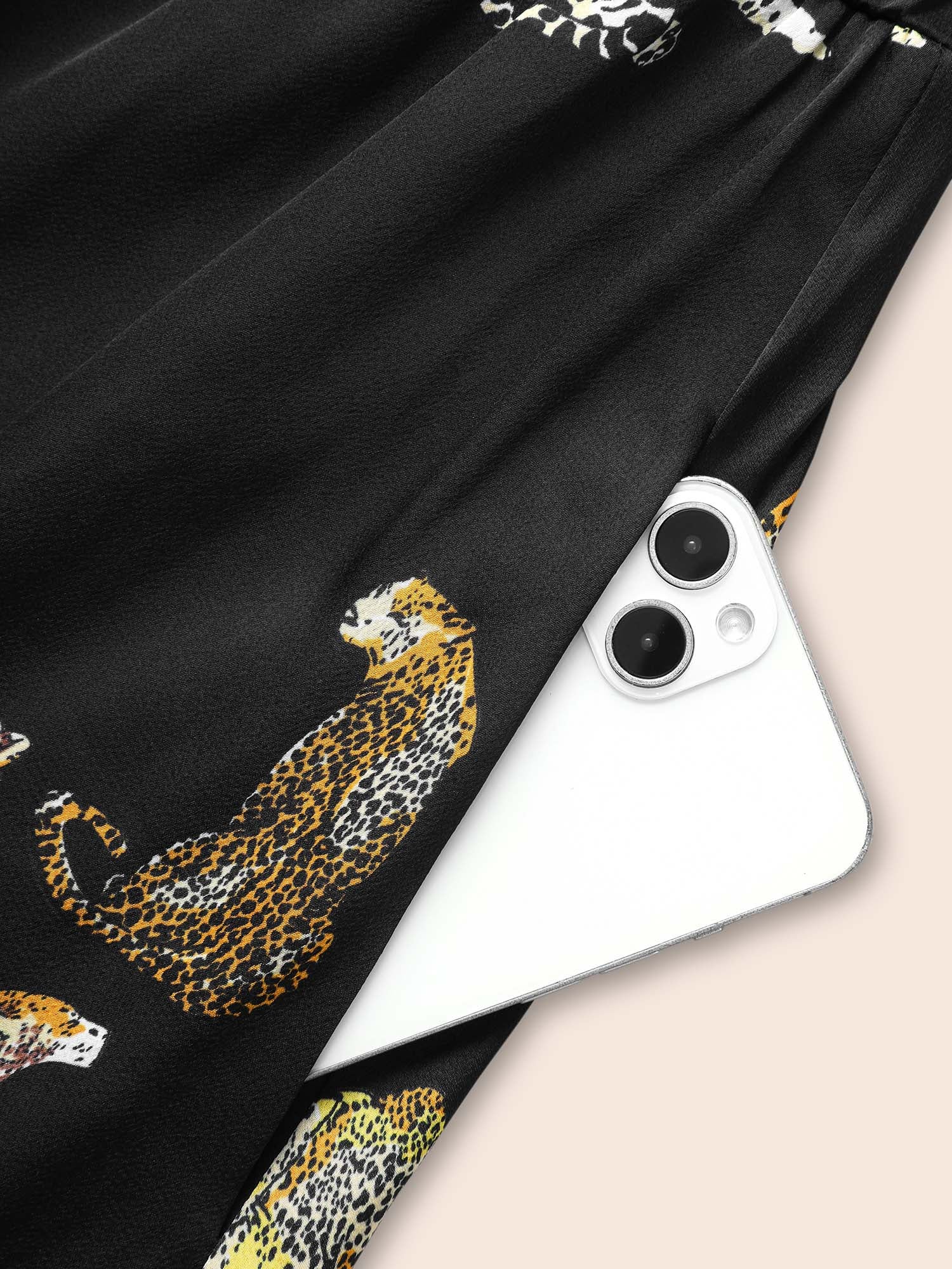 Animal Print Elastic Waist Cami Dress