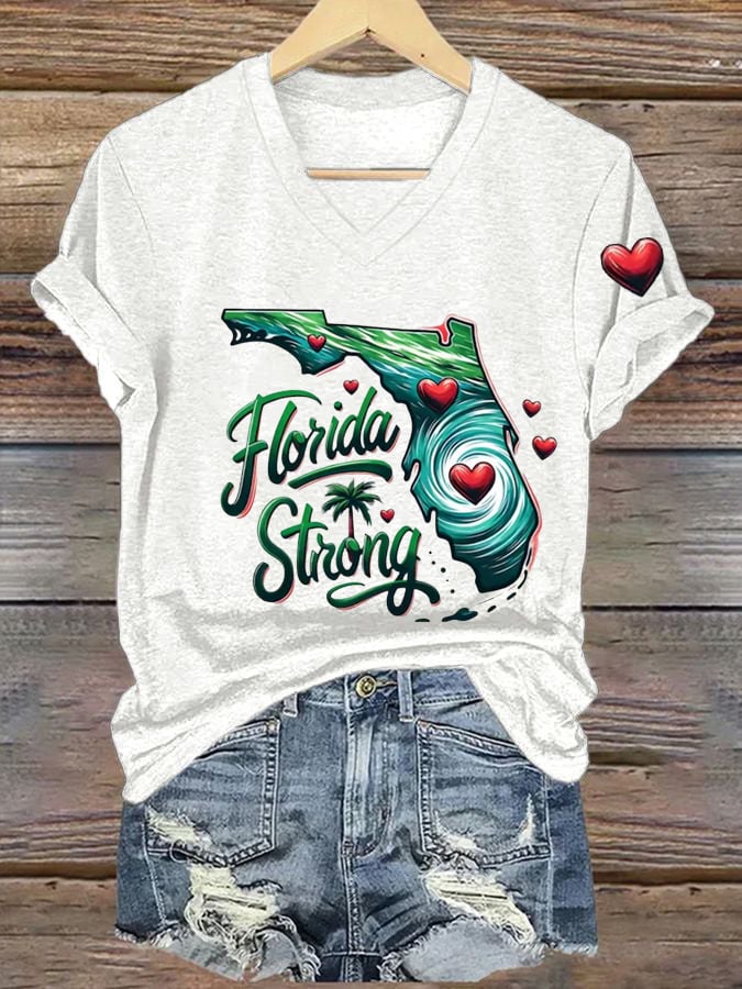 Women's Hot Florida Hurricane Milton Print Casual T-Shirt