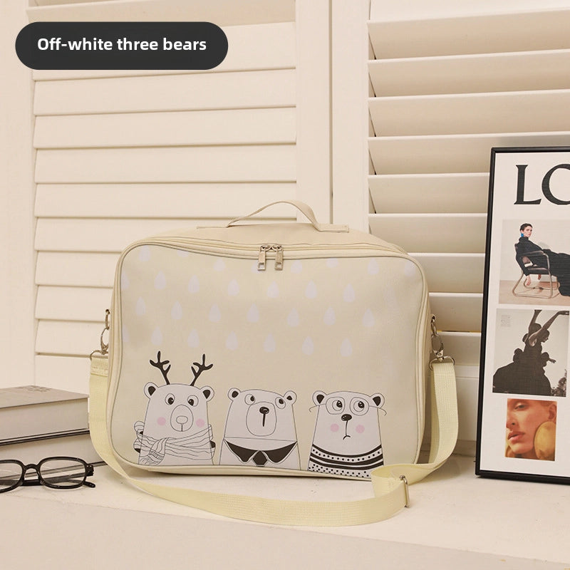 Cute Cartoon Travel Bag Lightweight Travel Clothes Storage Bag Large Capacity Expandable Luggage Case Luggage Bag