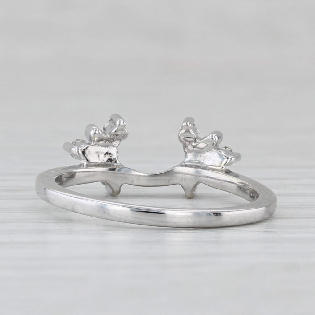 0.12ctw Diamond Ring Jacket Guard 14k White Gold Wedding Band Size 6