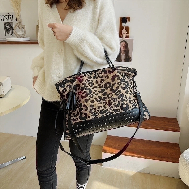 Women's Large Spring&summer Cotton And Linen Fashion Diana Bag