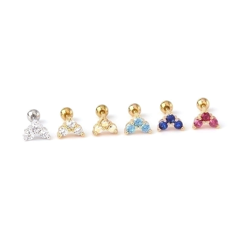 Ear Cartilage Rings & Studs Heart Copper Plating Artificial Gemstones