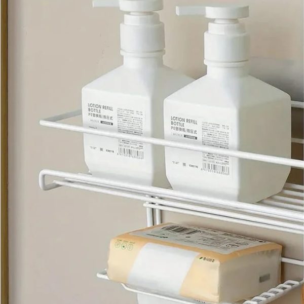 Wall Mounted Shelf With Hooks And Soap(5442) Holder