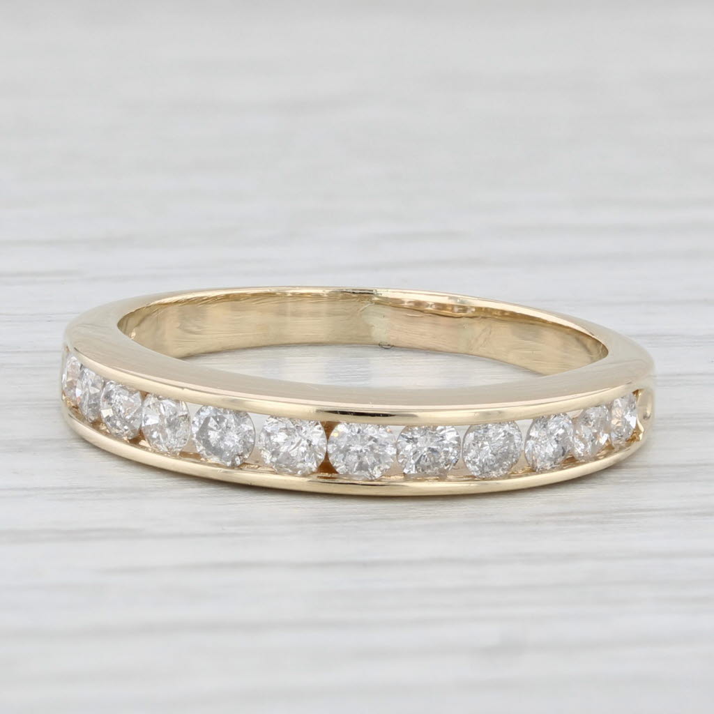 0.60ctw Diamond Wedding Band 14k Yellow Gold Size 8.5 Stackable Anniversary Ring