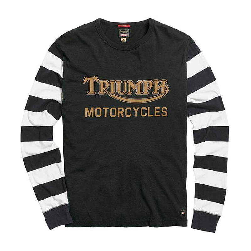 American Letters Stripe Print Long Sleeve Casual T-Shirt