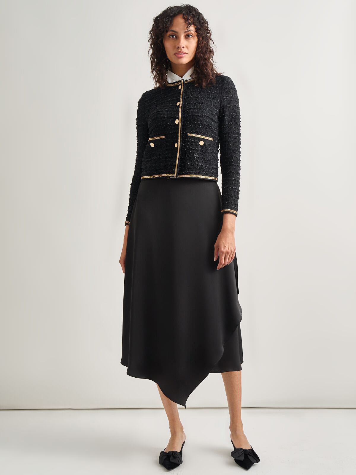 Heritage Fit Double Chain Trim Eyelash Knit Jacket