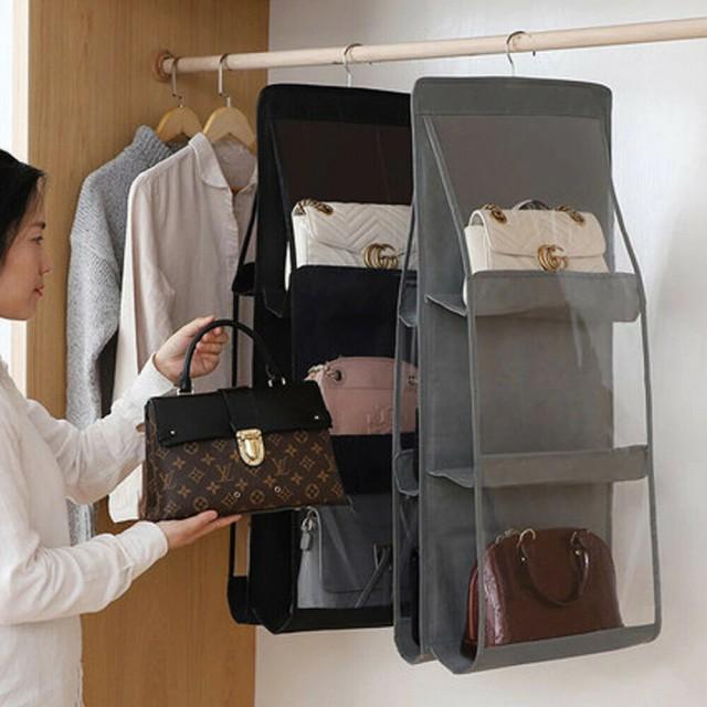 Buy 1 Get 3 Free Handbag Storage Hanging Purse Organizer with 6 Large Easy Access Pockets