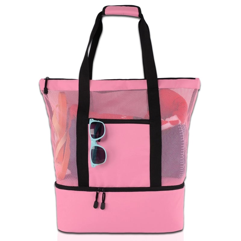 Unisex Basic Classic Style Solid Color Polyester Net Travel Bags