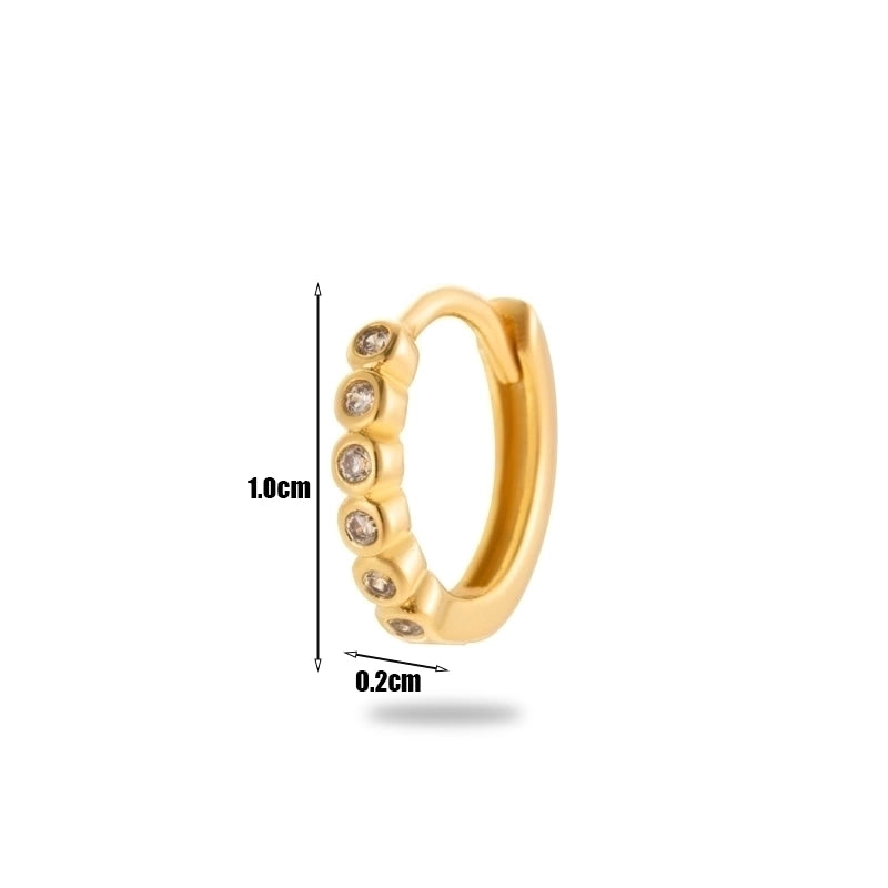 1 Piece Minimalist Classic Style Geometric Plating Inlay Copper Zircon 18k Gold Plated Ear Studs
