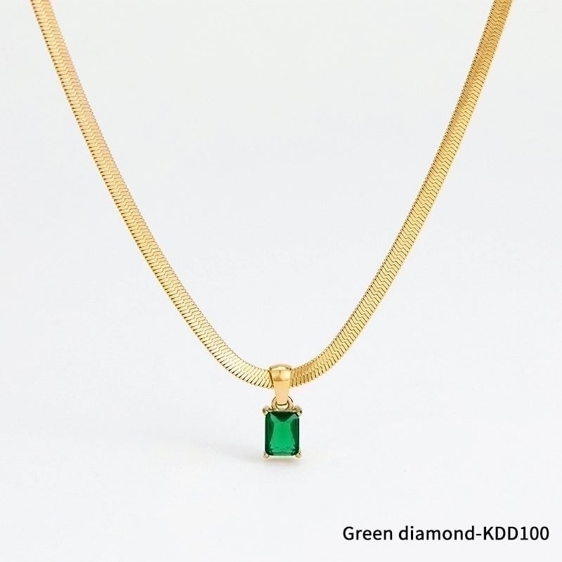Fashion Square 304 Stainless Steel Zircon 16K Gold Plated White Gold Plated Gold Plated Inlay Stainless Steel Jewelry Sets