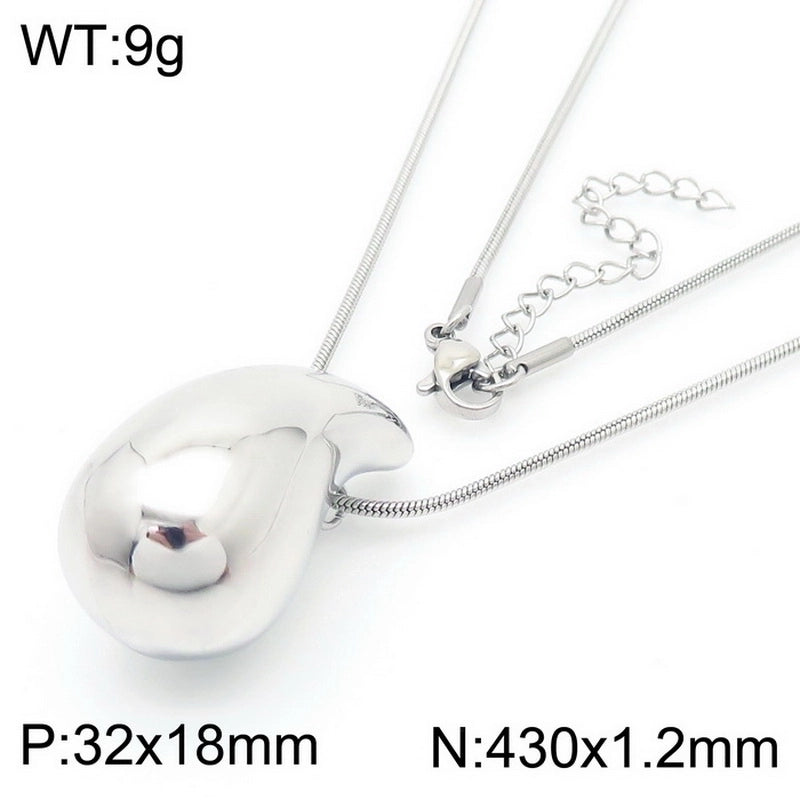 Minimalist Commute Water Droplets Solid Color Stainless Steel 18K Gold Plated Plating Chain Necklace