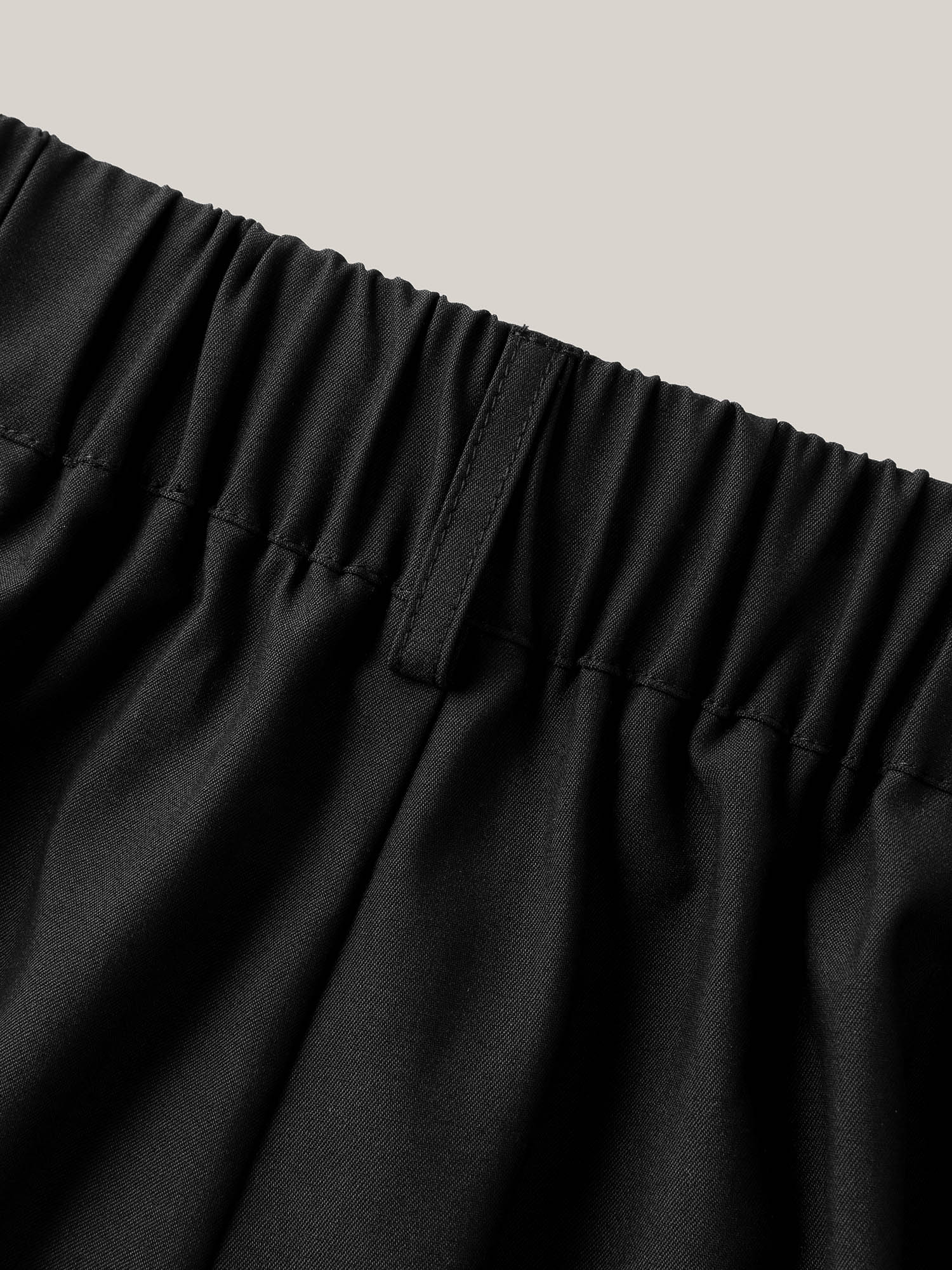 Rolled Hem Straight-Leg Solid Pants