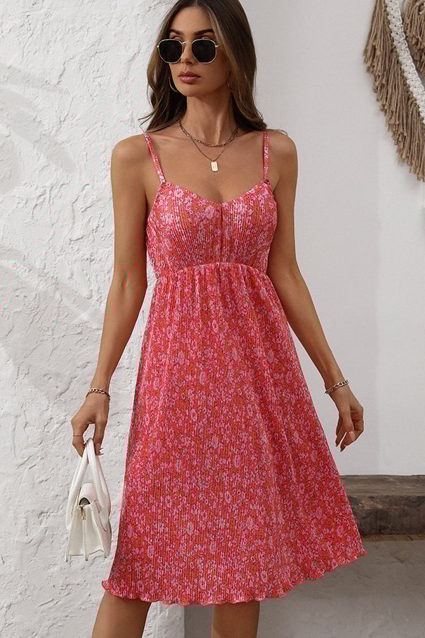Fashion Floral Print Sleeveless Casual Dress
