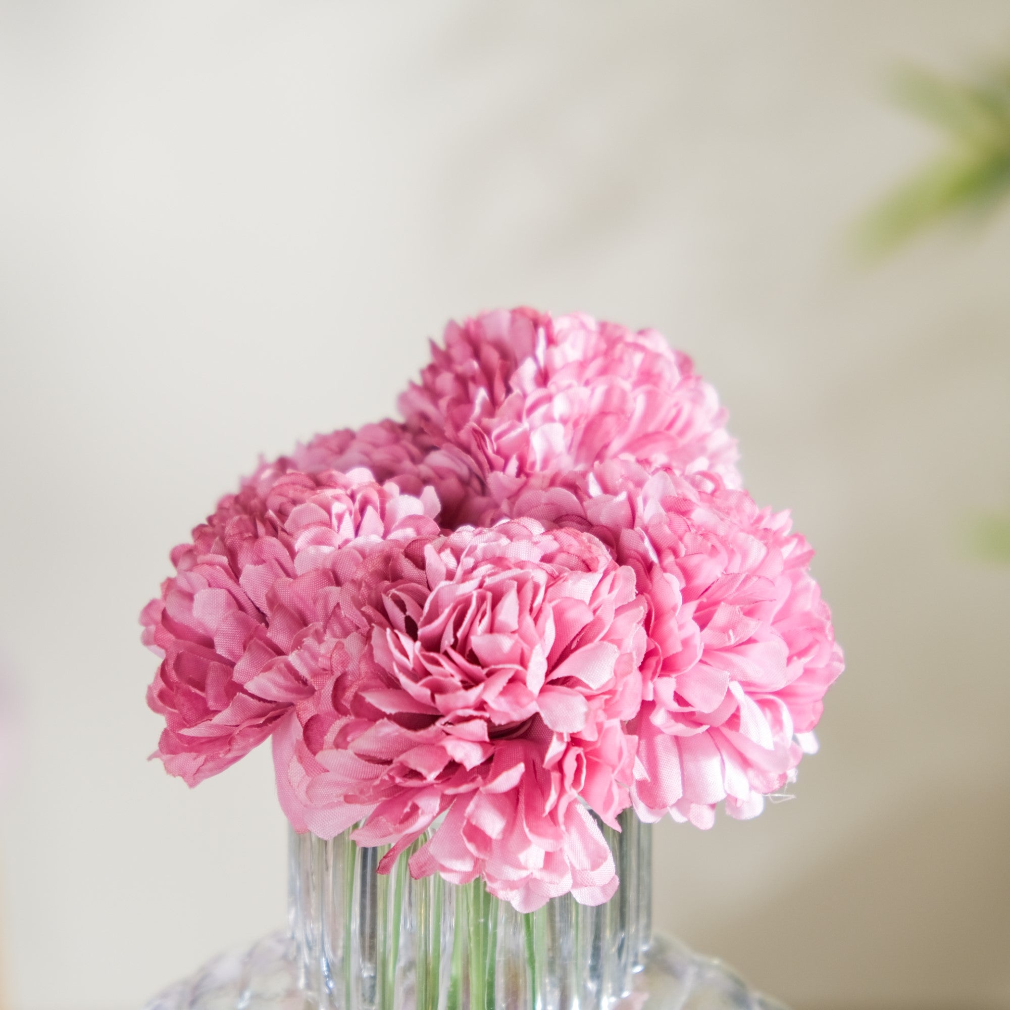 Chrysanthemum Flower Bunch Dark Pink Set Of 5