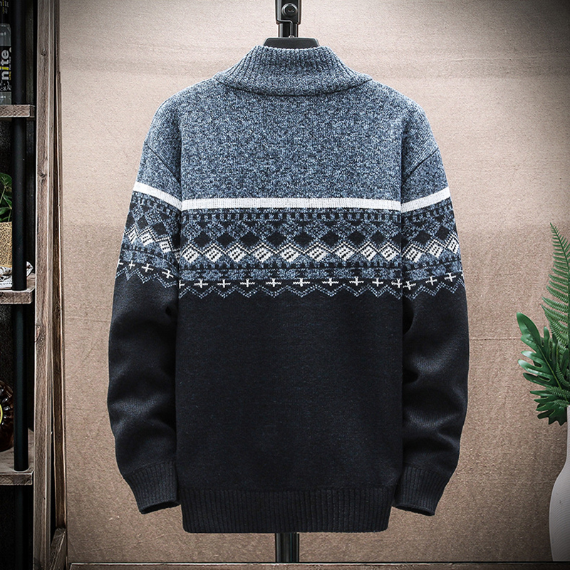 Men's Vintage Knitted Pattern Cardigan Sweater